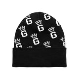 GKOR Brand: "Crowned G" Cuffed Beanie (Blk/Wht)