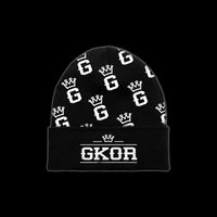 GKOR Brand: "Crowned G" Cuffed Beanie (Blk/Wht)