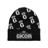 GKOR Brand: "Crowned G" Cuffed Beanie (Blk/Wht)