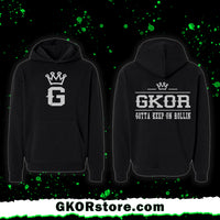 GKOR Brand: "Crowned G" Premium Adult Hoodie (Blk/Wht)