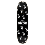 GKOR Brand: "Crowned G" Skateboard Deck (Blk/Wht)