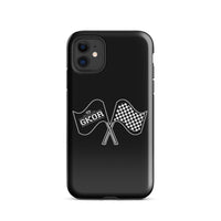 GKOR Motor Sport: "Retro Flags" Tough Case for iPhone® (Blk/Wht)