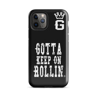 "Gotta Keep On Rollin" Tough Case for iPhone® (Blk/Wht)