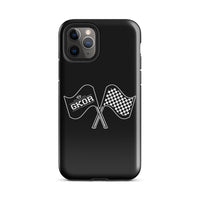 GKOR Motor Sport: "Retro Flags" Tough Case for iPhone® (Blk/Wht)