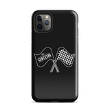 GKOR Motor Sport: "Retro Flags" Tough Case for iPhone® (Blk/Wht)