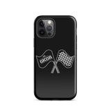 GKOR Motor Sport: "Retro Flags" Tough Case for iPhone® (Blk/Wht)