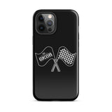 GKOR Motor Sport: "Retro Flags" Tough Case for iPhone® (Blk/Wht)