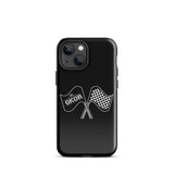 GKOR Motor Sport: "Retro Flags" Tough Case for iPhone® (Blk/Wht)