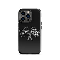 GKOR Motor Sport: "Retro Flags" Tough Case for iPhone® (Blk/Wht)