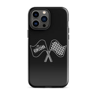 GKOR Motor Sport: "Retro Flags" Tough Case for iPhone® (Blk/Wht)