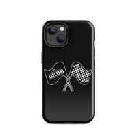 GKOR Motor Sport: "Retro Flags" Tough Case for iPhone® (Blk/Wht)