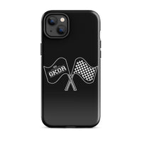 GKOR Motor Sport: "Retro Flags" Tough Case for iPhone® (Blk/Wht)