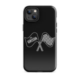 GKOR Motor Sport: "Retro Flags" Tough Case for iPhone® (Blk/Wht)