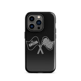 GKOR Motor Sport: "Retro Flags" Tough Case for iPhone® (Blk/Wht)