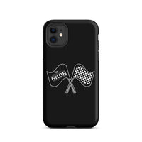 GKOR Motor Sport: "Retro Flags" Tough Case for iPhone® (Blk/Wht)