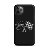 GKOR Motor Sport: "Retro Flags" Tough Case for iPhone® (Blk/Wht)