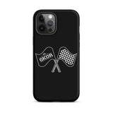 GKOR Motor Sport: "Retro Flags" Tough Case for iPhone® (Blk/Wht)