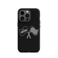 GKOR Motor Sport: "Retro Flags" Tough Case for iPhone® (Blk/Wht)