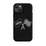 GKOR Motor Sport: "Retro Flags" Tough Case for iPhone® (Blk/Wht)