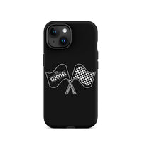 GKOR Motor Sport: "Retro Flags" Tough Case for iPhone® (Blk/Wht)