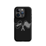 GKOR Motor Sport: "Retro Flags" Tough Case for iPhone® (Blk/Wht)