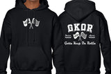 GKOR Brand: Motor Sport Hoodie in Black & White