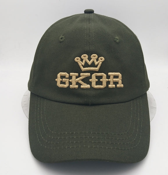 GKOR Brand: "Royalty" Premium Dad Hat (Army/Gold)