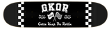 GKOR Brand: "Motor Sport" Skateboard Deck (Blk/Wht)
