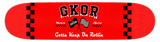 GKOR Brand: "Motor Sport" Skateboard Deck (Red/Blk/Wht)